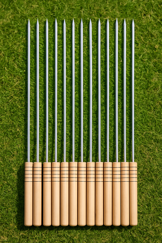 Lot 12 Piques à Brochette Bois/Métal