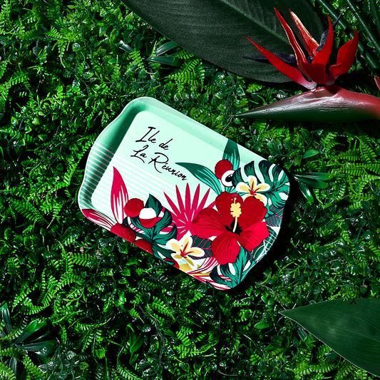 Plateau Réunion Paradis Exotique 21x14cm