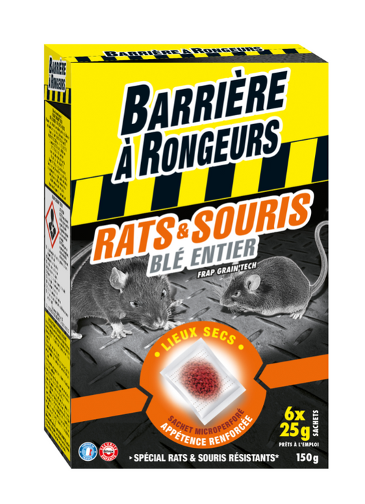 Rats & Souris - Appât sur Céréales 150g Barrière à Rongeurs