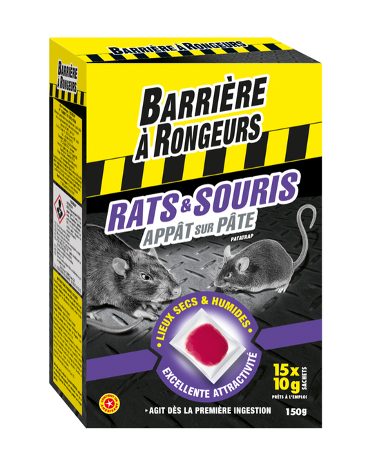 Rats & Souris - Appât sur Pâte 150g Barrière à Rongeurs