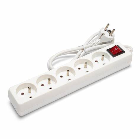 Bloc Multiprise 5X16A Blanc 1M + Inter